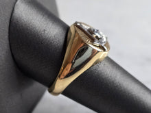 Load image into Gallery viewer, Mens Vintage Estate 14K Gold Free Masons Diamond Ring WWII Era 15.9g E7941