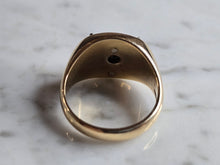 Load image into Gallery viewer, Mens Vintage Estate 14K Gold Free Masons Diamond Ring WWII Era 15.9g E7941