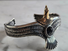 Load image into Gallery viewer, Sterling Silver Modernist Eagle Bird Cuff Bracelet 27.5g E7957