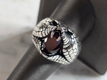 Load image into Gallery viewer, Mens Sterling Silver Gothic Snake Ring 14.6g E7987