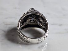 Load image into Gallery viewer, Mens Sterling Silver Gothic Snake Ring 14.6g E7987