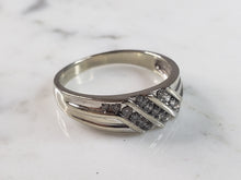 Load image into Gallery viewer, Mens Vintage Estate 14K White Gold Diamond Ring, 6.4g E1116
