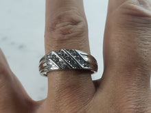 Load image into Gallery viewer, Mens Vintage Estate 14K White Gold Diamond Ring, 6.4g E1116