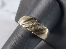 Load image into Gallery viewer, Mens Vintage Estate 10k Yellow Gold Diamond Ring 4.2g #E1280