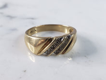 Load image into Gallery viewer, Mens Vintage Estate 10k Yellow Gold Diamond Ring 4.2g #E1280