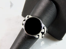 Load image into Gallery viewer, Mens  Estate Sterling Silver Modernist Onyx Ring 9.7g E1337