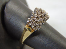 Load image into Gallery viewer, LOVELY LARGE VINTAGE ESTATE 14K YELLOW GOLD DIAMOND CLUSTER RING 5.6g  E2003