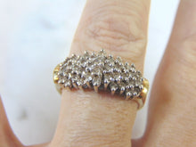 Load image into Gallery viewer, LOVELY LARGE VINTAGE ESTATE 14K YELLOW GOLD DIAMOND CLUSTER RING 5.6g  E2003