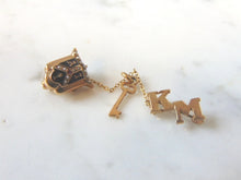 Load image into Gallery viewer, 10K YELLOW GOLD & PEARLS ALPHA IOTA SORORITY PIN W/ KEY & "KM," 4.3g E2060