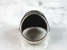 Load image into Gallery viewer, Mens Vintage Estate Sterling Silver Tiger Onyx Ring 11.5g E2339