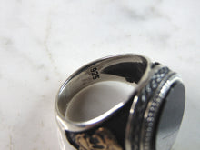 Load image into Gallery viewer, Mens Vintage Estate Sterling Silver Tiger Onyx Ring 11.5g E2339