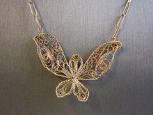 Load image into Gallery viewer, LOVELY VINTAGE ESTATE 14K YELLOW GOLD NECKLACE W/ BUTTERFLY PENDANT 6.7g  E2549