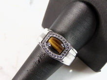Load image into Gallery viewer, Mens Estate Sterling Silver Tigers Eye Ring 11.0g E2678