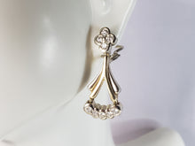 Load image into Gallery viewer, Pr of Womens Vintage Estate 14K Yellow & White Gold Diamond Earrings 10.5g E2848