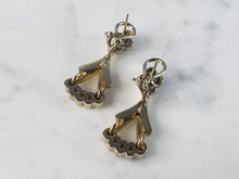 Load image into Gallery viewer, Pr of Womens Vintage Estate 14K Yellow & White Gold Diamond Earrings 10.5g E2848