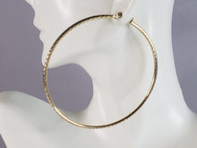 Load image into Gallery viewer, Pr Large Womens Vintage Estate 14K Gold Hoop Earrings Israel 3.9g #E2913