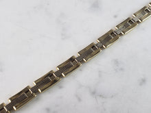 Load image into Gallery viewer, Mens Vintage Estate 14K Yellow & White Gold Chain Link Bracelet 18.3g E3275