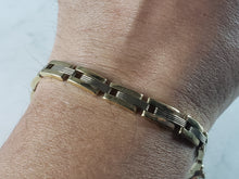 Load image into Gallery viewer, Mens Vintage Estate 14K Yellow & White Gold Chain Link Bracelet 18.3g E3275