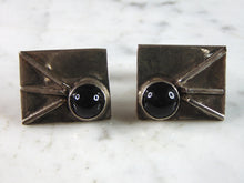 Load image into Gallery viewer, Mens Vintage Estate Sterling Silver Modernist Onyx Cufflinks 22.3g E3335