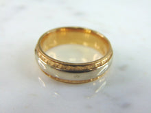 Load image into Gallery viewer, Mens Vintage Estate 14K White & Yellow Gold Wedding Band Ring, 7.3g E3417