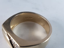Load image into Gallery viewer, Mens Vintage Estate 14K Yellow Gold Diamond Ring 12.8g E3716