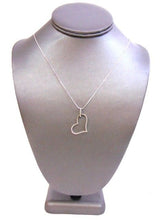 Load image into Gallery viewer, VINTAGE .925 STERLING SILVER NECKLACE W DIAMONDS HEART PENDANT  3.31g  E1120
