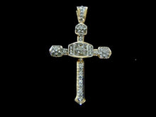 Load image into Gallery viewer, Vintage Estate 10k Gold & Diamonds Religious Crucifix Cross Pendant 4.8g E2944