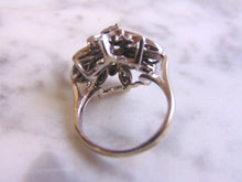 Load image into Gallery viewer, Stunning Women's Vintage Estate 14K White Gold Diamond Flower Ring, 6.1g E811