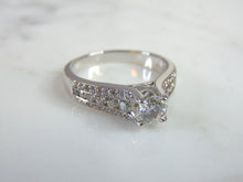 Load image into Gallery viewer, Exquisite Womens 14K White Gold Diamond Engagement Ring 4.9g E975