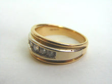 Load image into Gallery viewer, 14K Mens Yellow & White Gold Ring w/ Diamonds, 9.8g  E3466