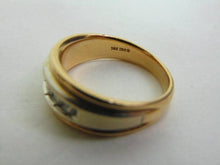 Load image into Gallery viewer, 14K Mens Yellow & White Gold Ring w/ Diamonds, 9.8g  E3466