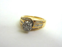 Load image into Gallery viewer, Lovely Women's Vintage Estate 14K Yellow Gold Diamond Cluster Ring 7.1g E3561