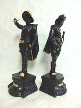 Load image into Gallery viewer, Pr of Antique Metal Spelter Statues of Don Juan & Don Caesar