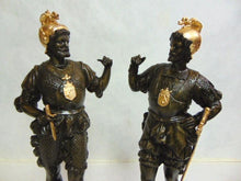 Load image into Gallery viewer, Pr of Antique Metal Spelter Statues of Spanish Conquistadors