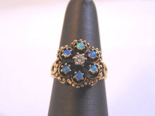 Load image into Gallery viewer, Unique Women's Vintage Estate 14k Gold Opal & Diamond Ring 4.0g E3832