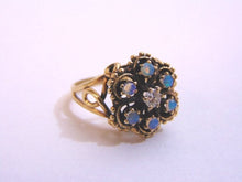 Load image into Gallery viewer, Unique Women's Vintage Estate 14k Gold Opal & Diamond Ring 4.0g E3832