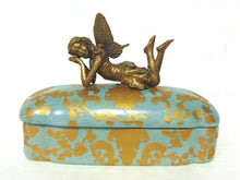 Load image into Gallery viewer, Decorative Victorian Art Nouveau Style Porcelain Vanity Box w/ Fairy