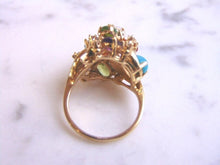 Load image into Gallery viewer, Unusual Womens Vintage Estate 14K Gold Multi Stone Ring w/ Diamonds 7.5g #E2924