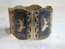 Load image into Gallery viewer, Heavy Vintage Estate .925 Sterling Silver Siam Bracelet, 54.3g E4885