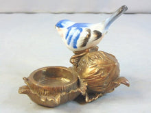 Load image into Gallery viewer, Blue Bird Porcelain and Bronze Candle Holder