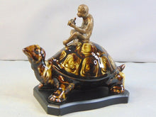 Load image into Gallery viewer, Monkey On Tortoise Porcelain Sculpture