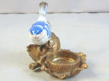 Load image into Gallery viewer, Blue Bird Porcelain and Bronze Candle Holder