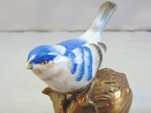 Load image into Gallery viewer, Blue Bird Porcelain and Bronze Candle Holder