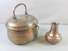 Load image into Gallery viewer, Lot of Vintage Antique Collectible Copper Pot & Vase