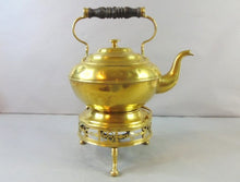 Load image into Gallery viewer, Vintage Antique Brass Teapot With Warming Stand