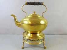 Load image into Gallery viewer, Vintage Antique Brass Teapot With Warming Stand