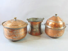 Load image into Gallery viewer, Lot of Vintage Antique Middle Eastern Copper Pots & Bucket