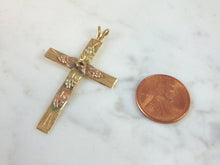 Load image into Gallery viewer, Vintage Estate 10k Gold Religious Crucifix Cross Pendant 2.6g #E4023