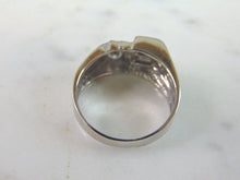 Load image into Gallery viewer, Mens Vintage Estate 14K White Gold CZ Ring 6.3g E3395