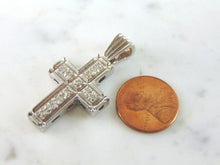 Load image into Gallery viewer, Vintage Estate 14k Gold Diamond Cross Pendant 11.5g E4118